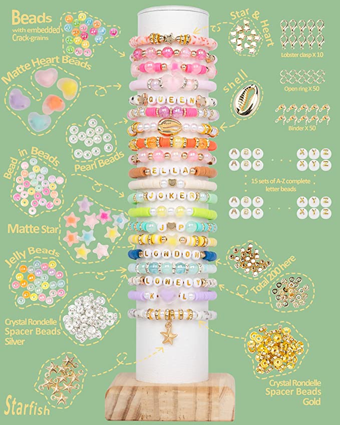 Girl Educational Toys Necklaces Bracelets Jewelry Making Beads Bracelet Kit  Set Diy Beads Toys for Children